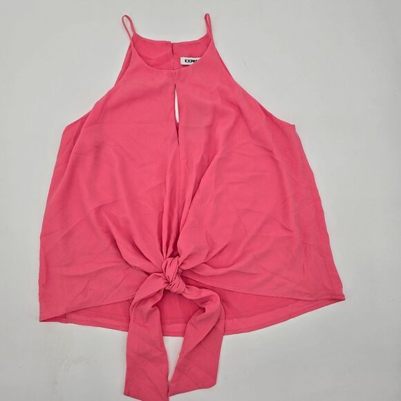 Express Coral Women's Halter Top Knot Front Size S - Picture 1 of 4